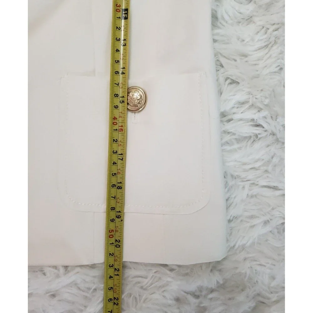 NWT Zara Sz S White Jacket Blazer Professional Career Casual Gold Buttons Lined - Picture 15 of 15